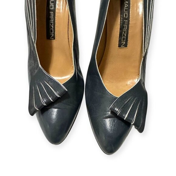 Vintage Maud Frizon Dark Gray Pumps with Bow, Size 40.5 EU - Picture 10 of 15